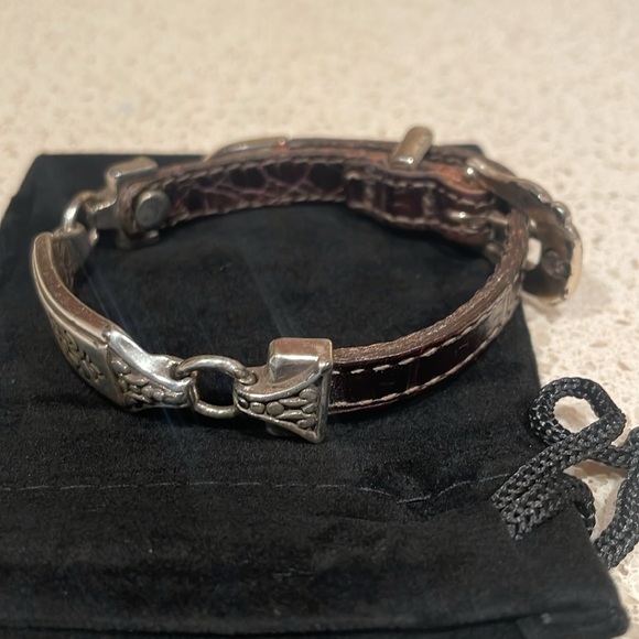 Brighton Vintage Silver and Brown Buckle Bracelet - Picture 2 of 6